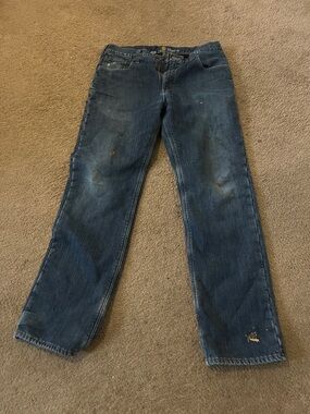 Carhartt fleece lined denim jeans